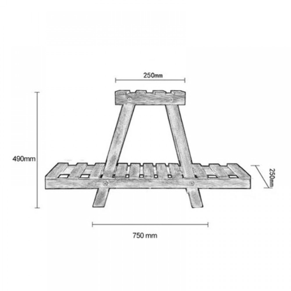 Ραφιέρα-σταντ φυτών Tisa pakoworld ξύλο καφέ 75x25x49εκ