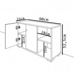 Έπιπλο εισόδου Deril pakoworld λευκό-sonoma 90x33x52.5εκ