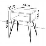 Κομοδίνο Naida pakoworld λευκό μελαμίνης 45x30x59εκ