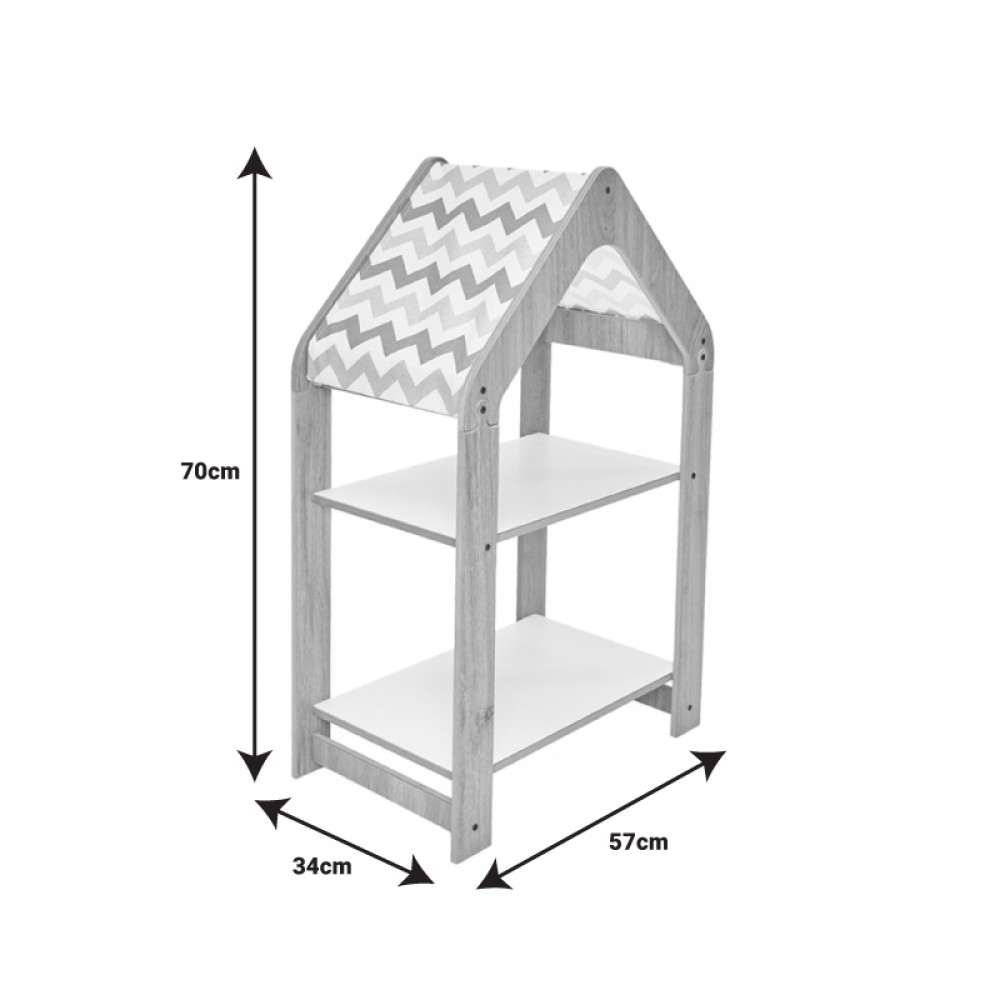 Ραφιέρα Montessori Zoilen pakoworld φυσικό-λευκό-ροζ mdf 50x30x80εκ