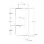 Ντουλάπα κουζίνας Guzel pakoworld σε λευκή απόχρωση 60x31.4x140εκ