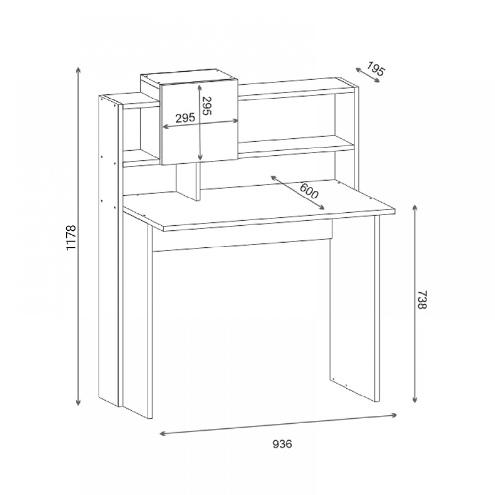 Γραφείο εργασίας Koogi pakoworld σε oak-λευκή απόχρωση 94x60x118εκ