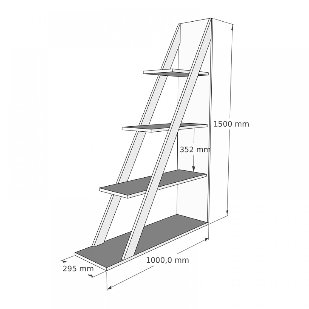 Βιβλιοθήκη Quina pakoworld σε oak απόχρωση 100x30x150εκ