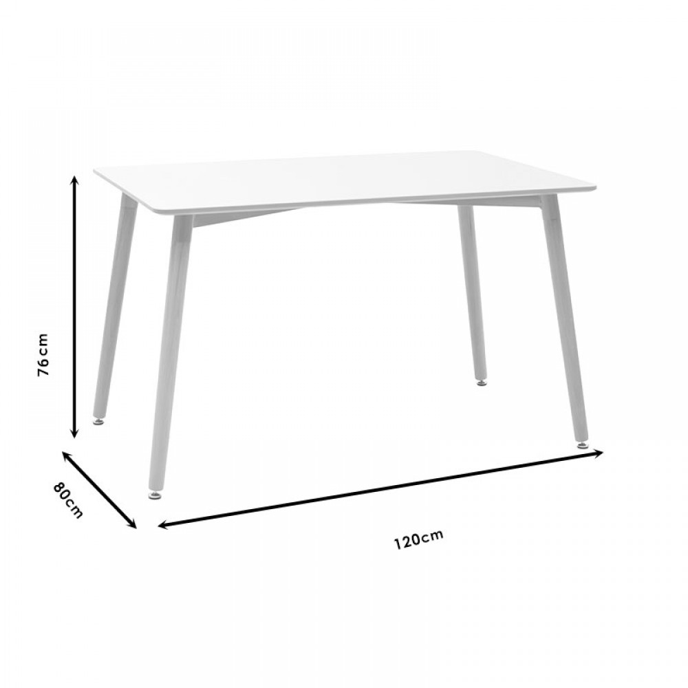 Τραπέζι Cuba pakoworld MDF γκρι cement-μαύρο 120x80x76εκ