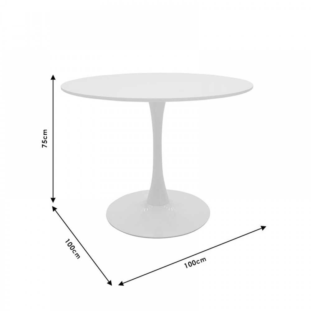 Τραπέζι Balou pakoworld MDF μαύρο Φ100x75εκ