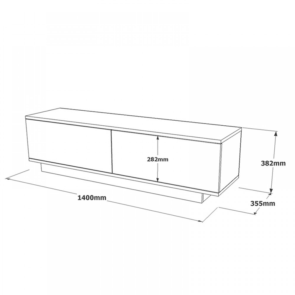 Έπιπλο τηλεόρασης Zoeva pakoworld λευκό 140x.35x38.2εκ