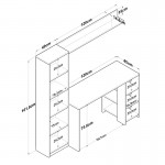 Γραφείο με βιβλιοθήκη Goldie pakoworld ανθρακί-φυσικό 160x45x161.8εκ