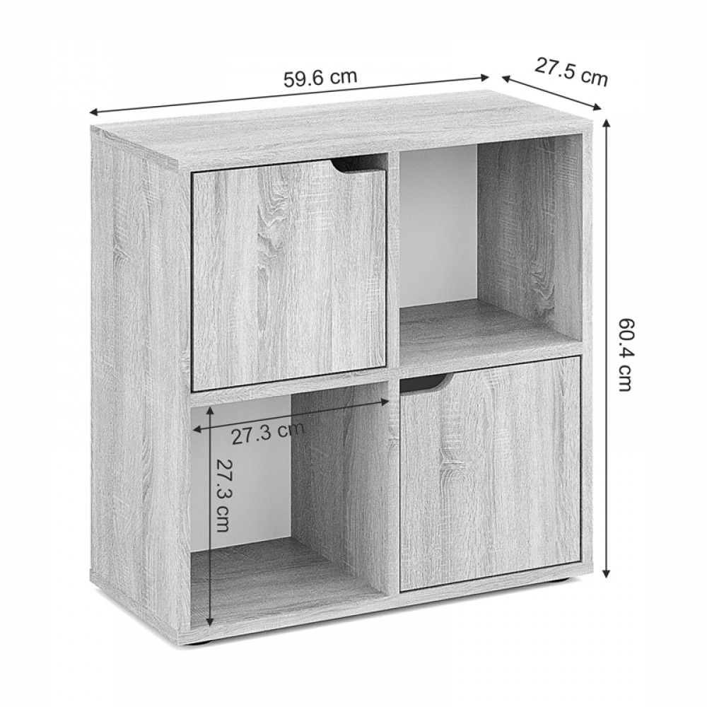 Βιβλιοθήκη Bookel pakoworld σε sonoma απόχρωση 59.6x27.5x60.4εκ