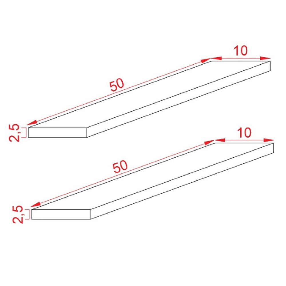 Ραφιέρα τοίχου Tipina pakoworld pine wood σε φυσική απόχρωση 50x8.5x4εκ