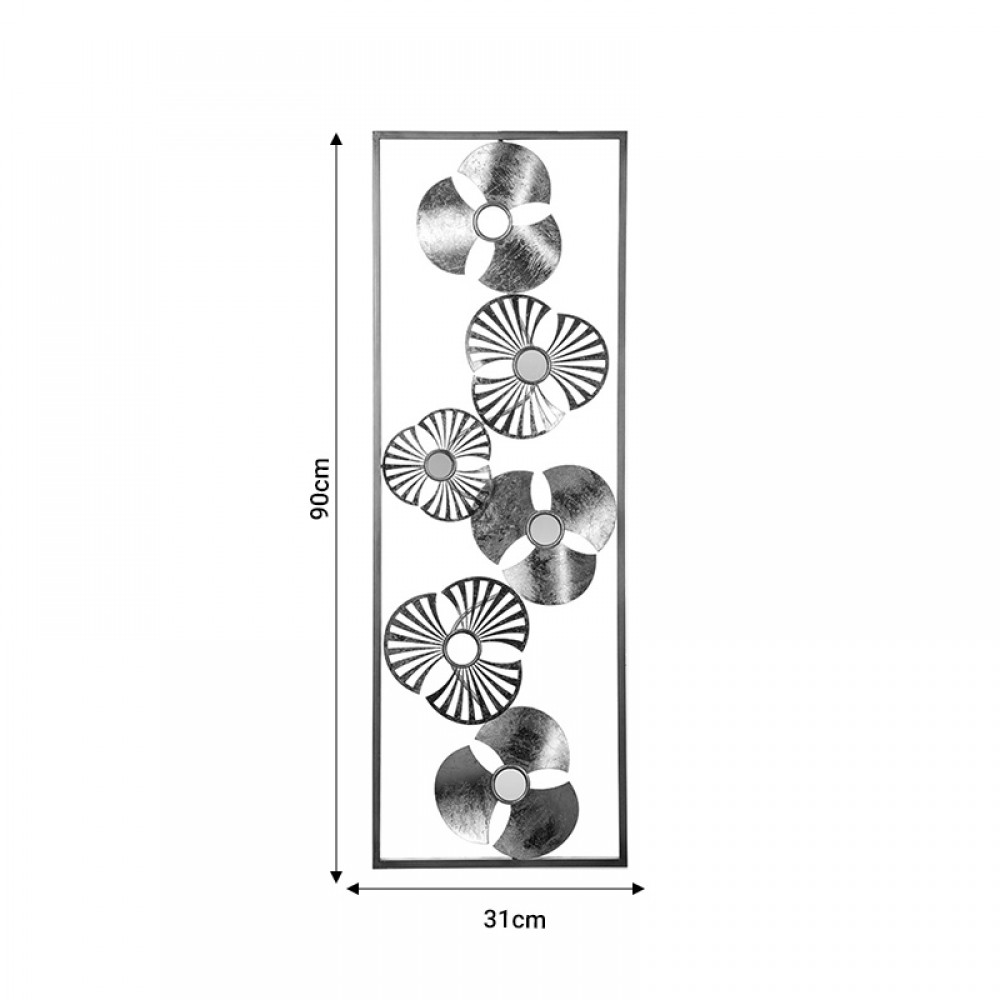 Διακοσμητικό τοίχου Blomma pakoworld αντικέ χρυσό μέταλλο 31x3.5x90εκ