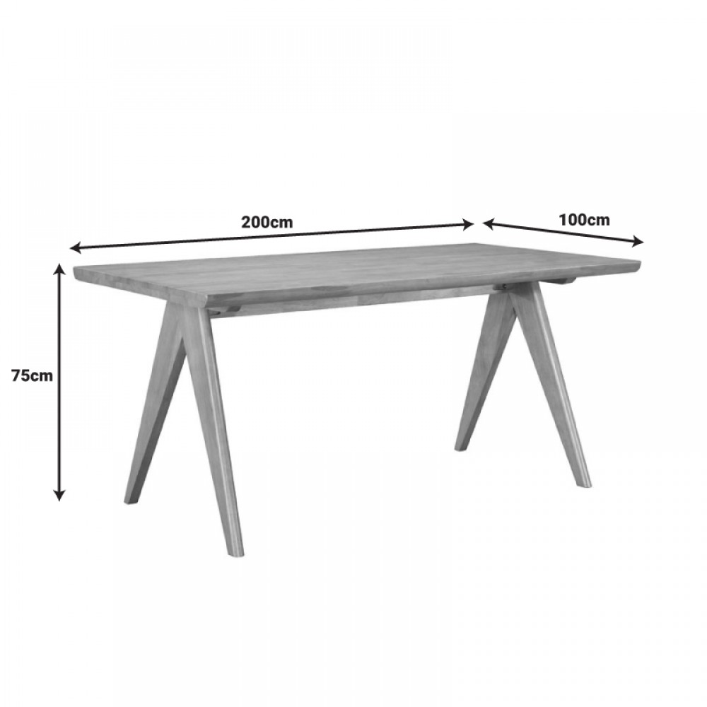 Τραπεζαρία Ditta-Winslow II pakoworld σετ 5τμχ ξύλο rubberwood σε ανοιχτό καρυδί χρώμα 180x85x75εκ