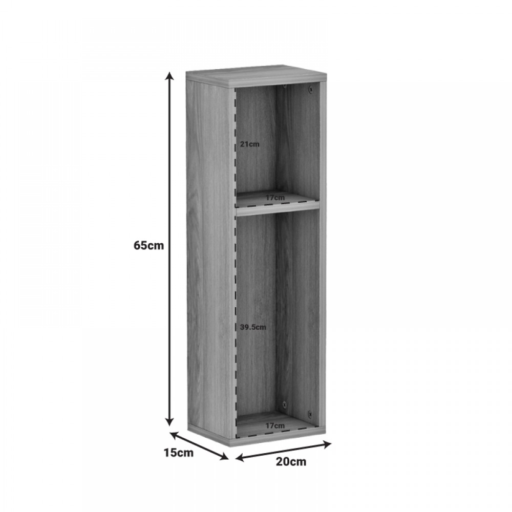 Ραφιέρα-κομοδίνο τοίχου Racks pakoworld σε sonoma απόχρωση 20x15x65εκ