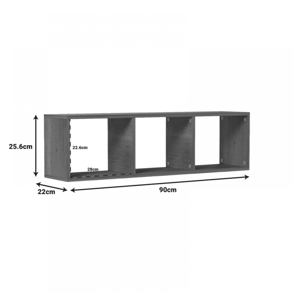 Ραφιέρα τοίχου Mikoro pakoworld σε λευκή απόχρωση 90x22x25.6εκ