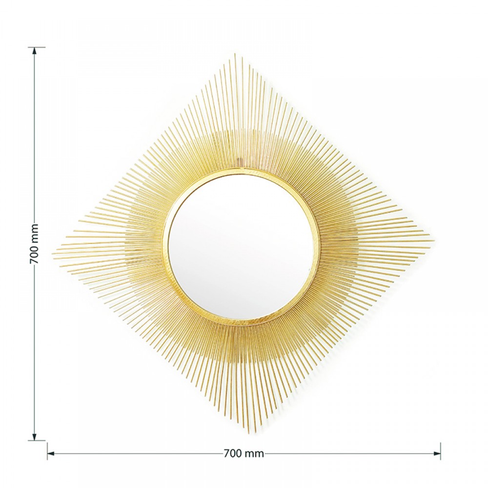 Καθρέπτης Sunshine pakoworld χρυσό 70x3x70εκ