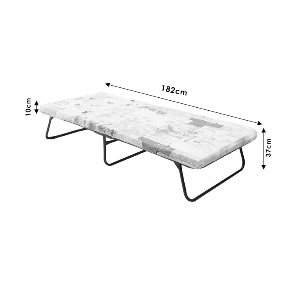 Ράντζο-κρεβάτι μονό Xander pakoworld μεταλλικό με λάττες 10εκ στρώμα 182x80εκ