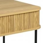 Κονσόλα Scandi pakoworld MDF/Metal σε φυσική απόχρωση με μεταλλικά μαύρα πόδια 120x60x76,5εκ