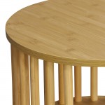 Κομοδίνο Nodial pakoworld MDF/Bamboo σε φυσική απόχρωση Φ40x40εκ