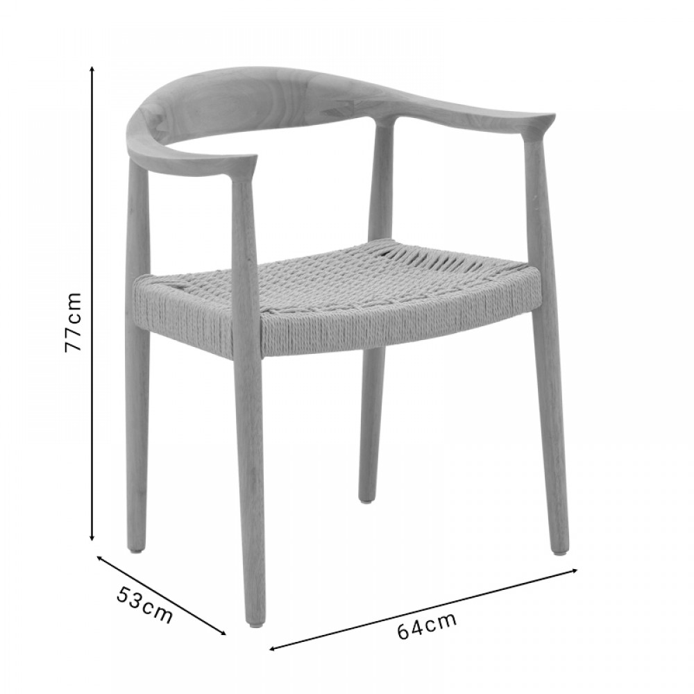 Πολυθρόνα Juvan pakoworld φυσικό rubberwood 64x53x77εκ