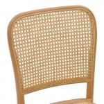 Καρέκλα Kalliope pakoworld φυσικό ξύλο οξιάς-φυσικό rattan 45x50x89εκ