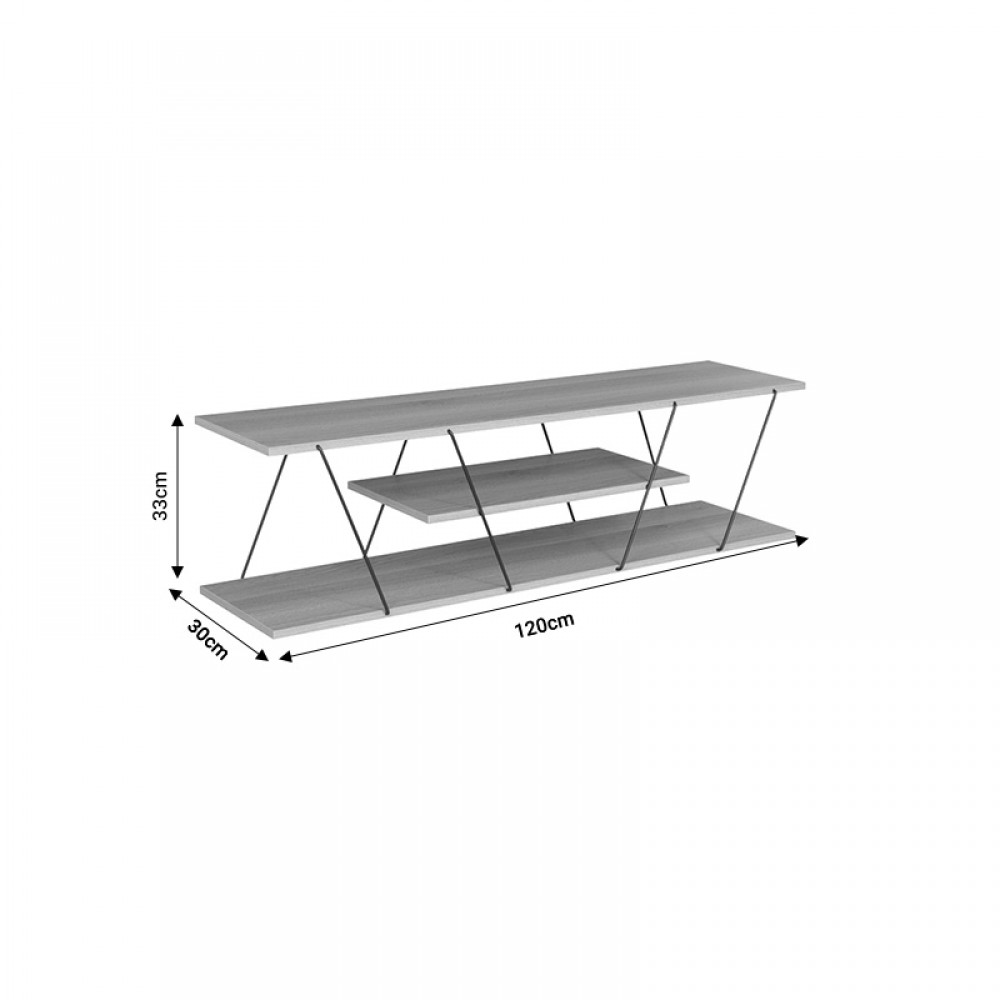 Tραπέζι σαλονιού Tars pakoworld οακ-μαύρο 120x30x33εκ