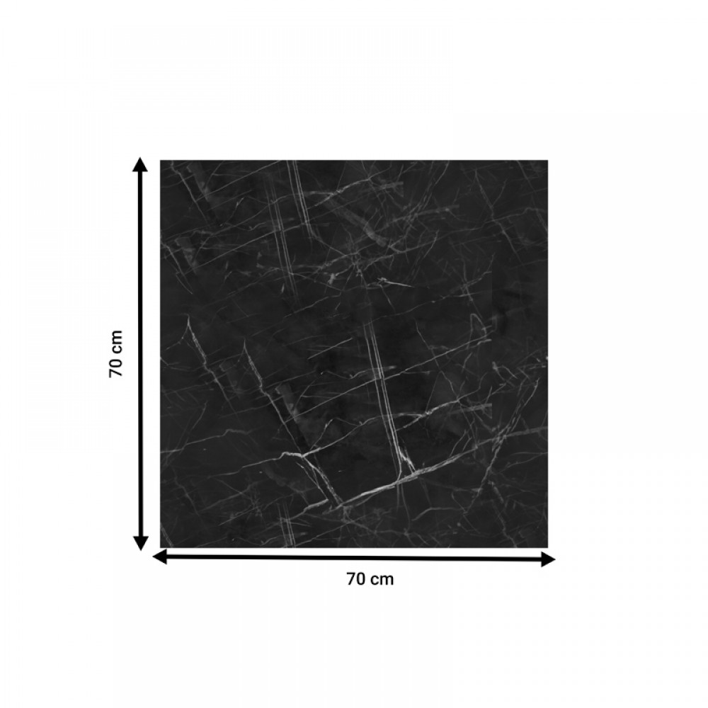 Επιφάνεια τραπεζιού Saran pakoworld μαύρο μαρμάρου 70x70εκ