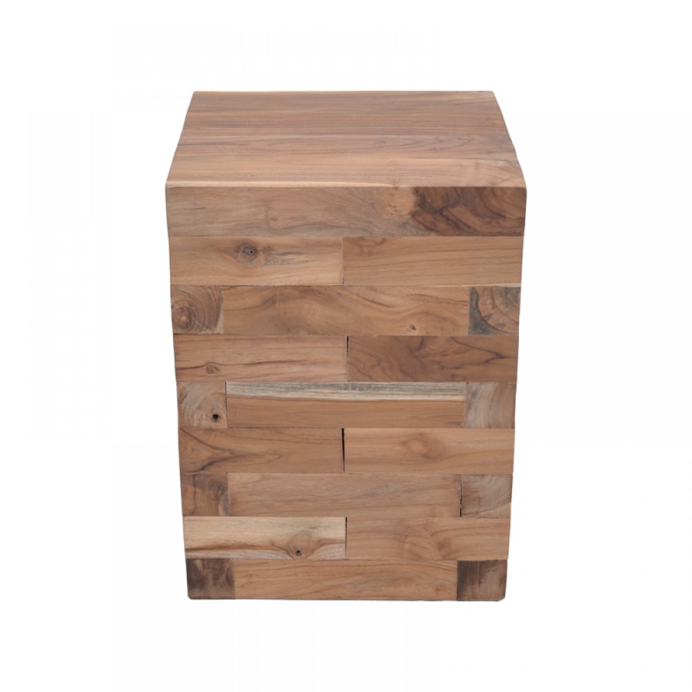 Βοηθητικό τραπέζι Werzy Inart φυσικό μασίφ ξύλο teak 35x35x49εκ