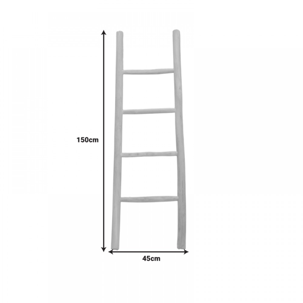 Σκάλα Morjeve pakoworld teak ξύλο σε φυσική απόχρωση 45x6x150εκ