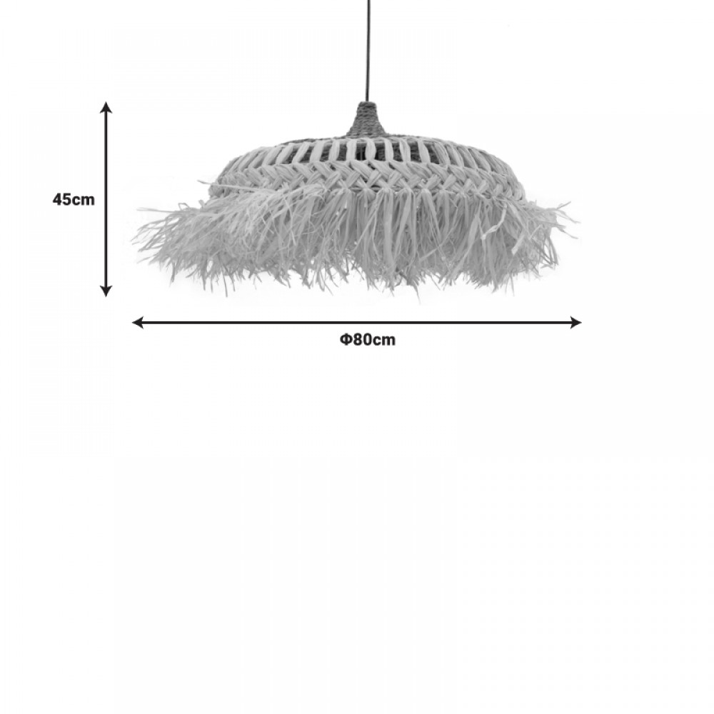 Φωτιστικό οροφής Borobe Inart sisal σε φυσικό χρώμα Φ80x45εκ