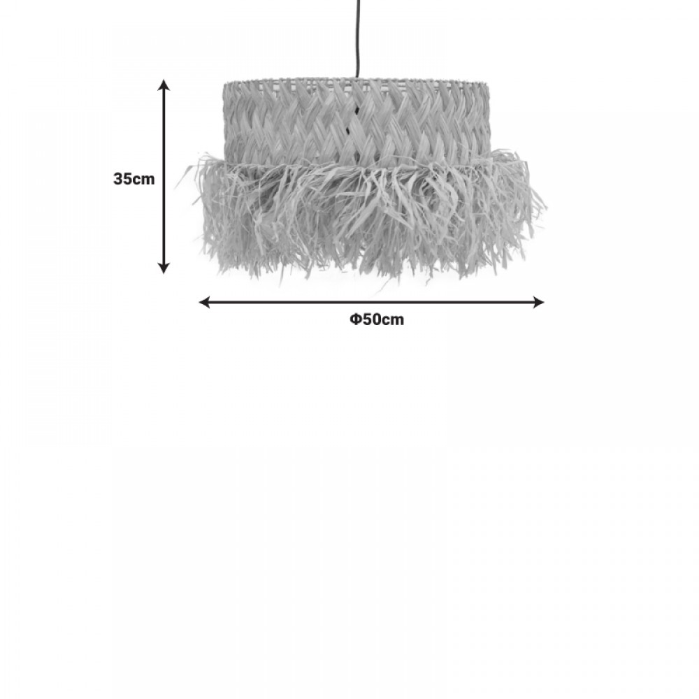 Φωτιστικό οροφής Annhele Inart sisal σε φυσικό χρώμα Φ50x35εκ