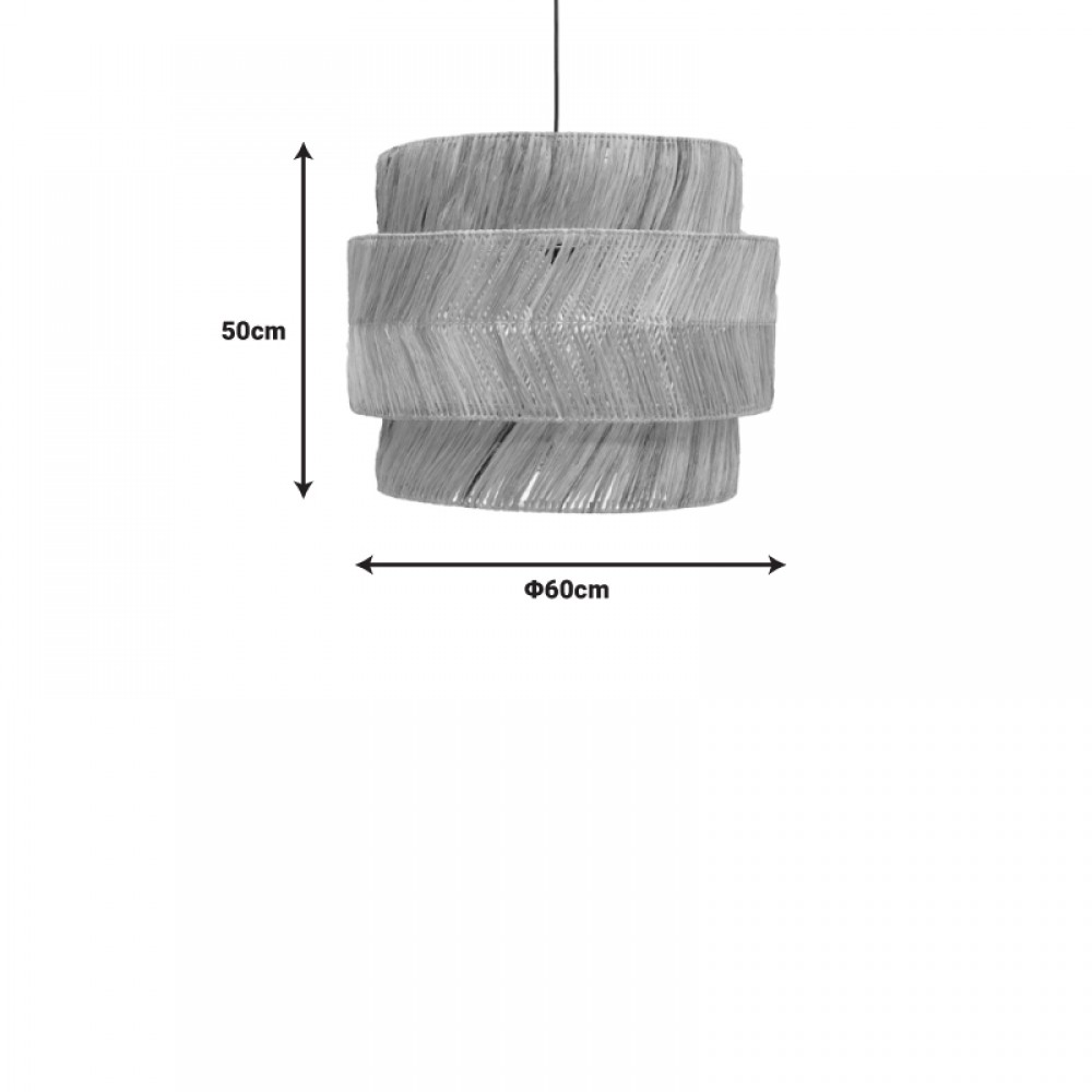 Φωτιστικό οροφής Zeniole Inart abaca σε φυσικό χρώμα Φ60x50εκ