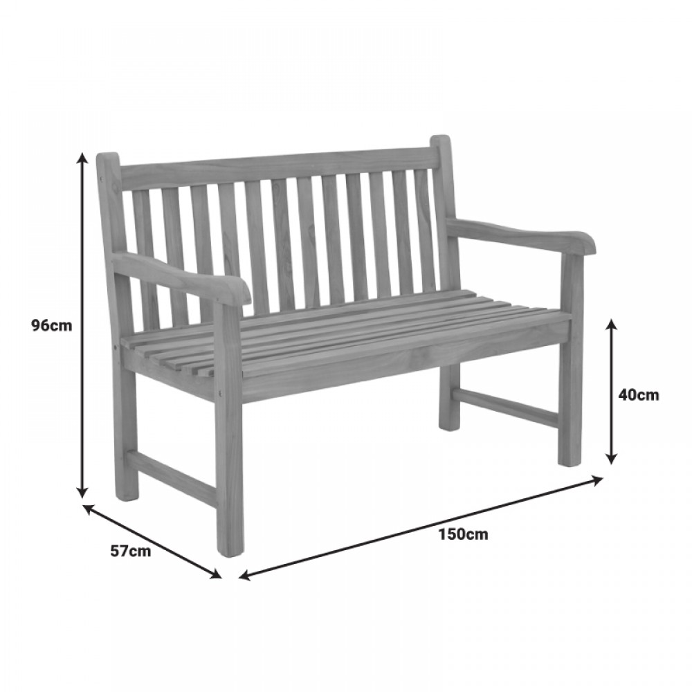 Καναπές Nat pakoworld teak ξύλο σε φυσική απόχρωση 120x57x96εκ