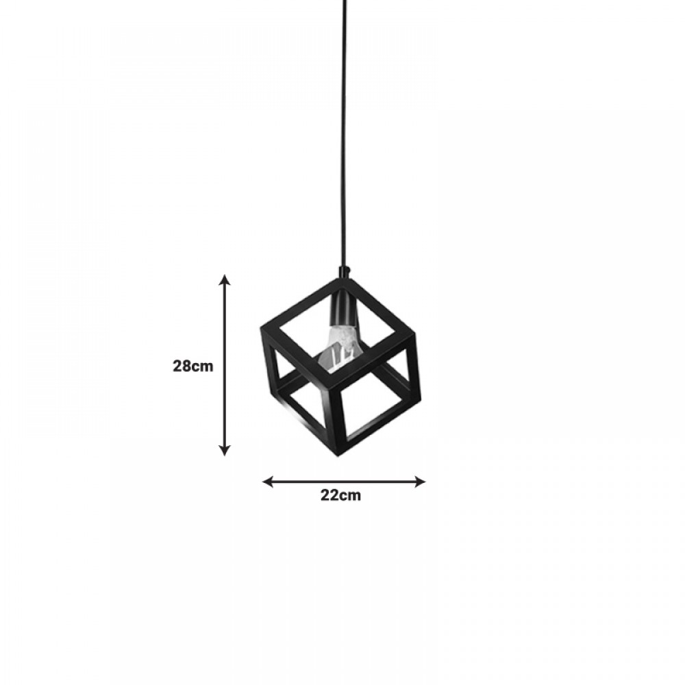Φωτιστικό οροφής Kibe pakoworld μαύρο μέταλλο 22x28εκ