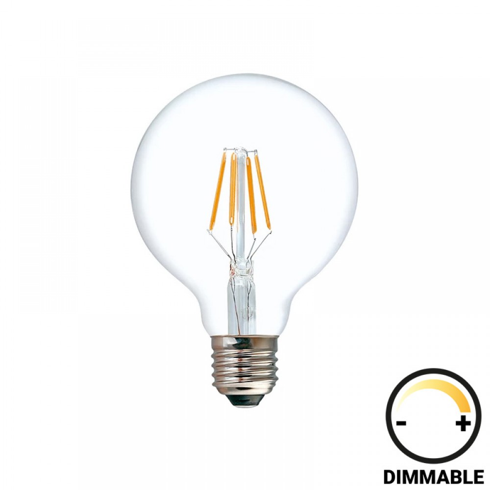 Λαμπτήρας LED G95 Bulb pakoworld dimmable 4W E27 200-220V clear