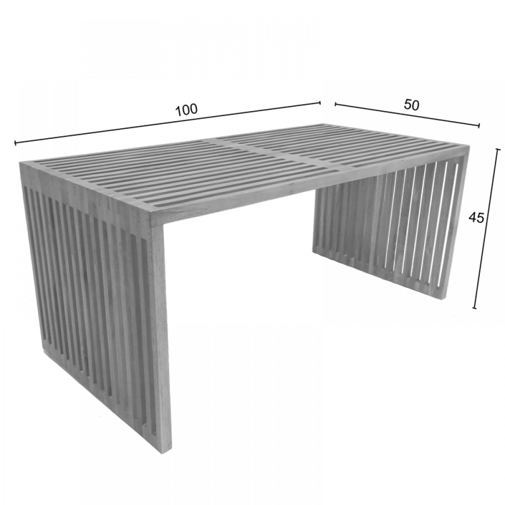 Τραπέζι Marlin pakoworld teak ξύλο σε φυσική απόχρωση 100x50x45εκ