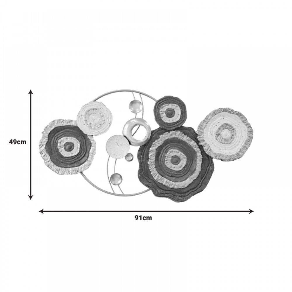 Διακοσμητικό τοίχου Cirsus Inart μέταλλο σε χρυσή-λευκή-μαύρη απόχρωση 91x49x4εκ