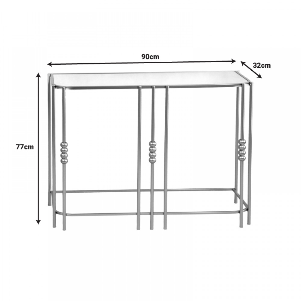Κονσόλα Emiliane Inart χρυσό μέταλλο - γυαλί καθρέπτη 90x32x77εκ