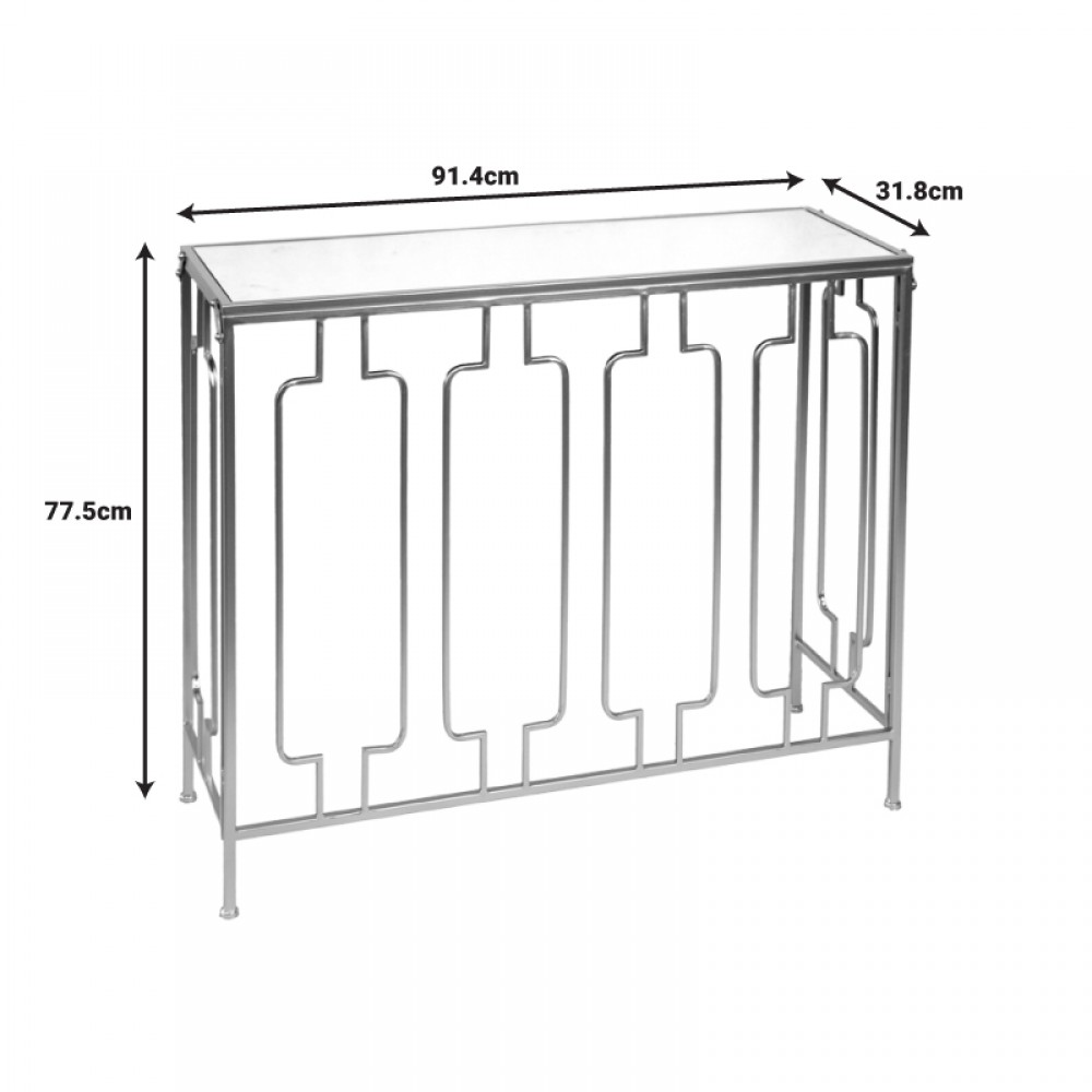 Κονσόλα Sieni Inart χρυσό μέταλλο-γυαλί καθρέπτη 91.4x31.8x77.5εκ