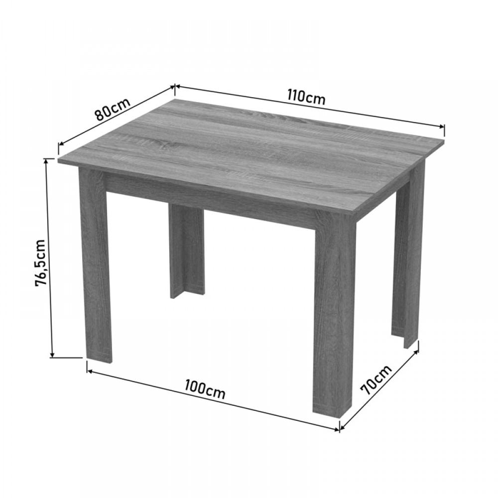 Τραπέζι Manka pakoworld σε wenge απόχρωση 110x80x77εκ