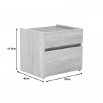 Κομοδίνο Comcie pakoworld σε φυσικό με γκρι απόχρωση 50x42x45.5εκ