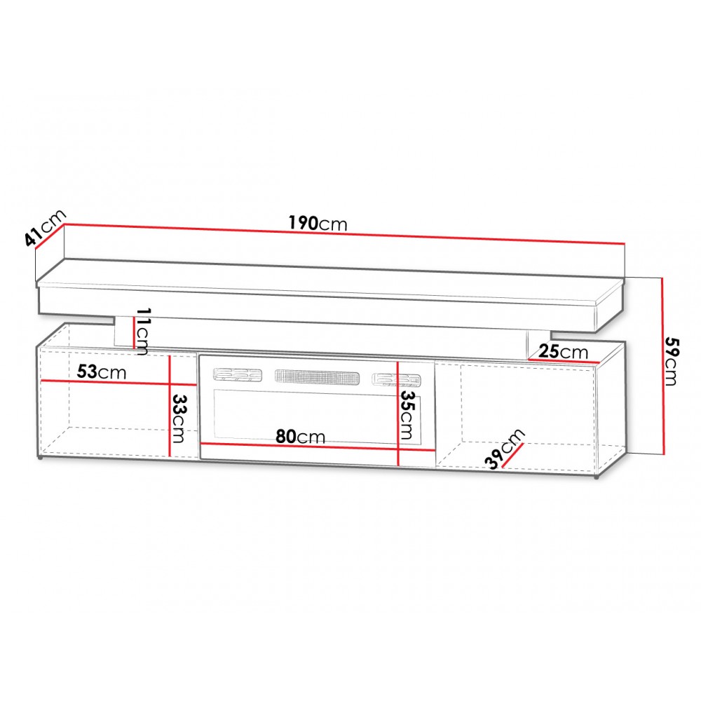 Έπιπλο τηλεόρασης Glossa 2D 190 plus-Leuko Gualistero