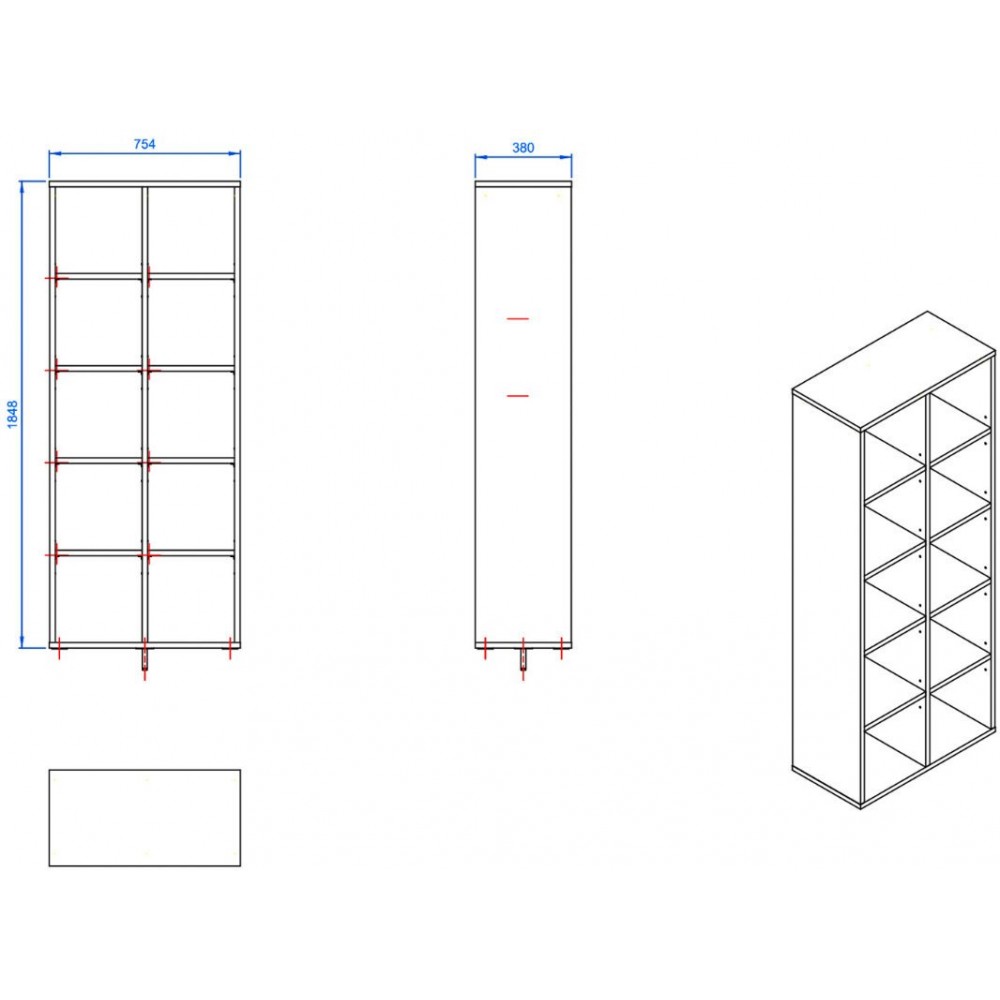 Βιβλιοθήκη Simple 2x5-Φυσικό