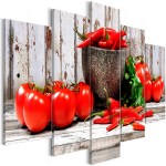 Πίνακας - Red Vegetables (5 Parts) Wood Wide 200x100